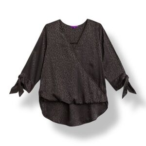 Beacon Allan Surplice Tie Sleeve High Low Blouse